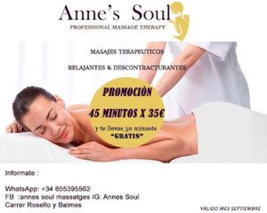 Masaje  Eixample - Anne's Soul Massatges Masaje Sueco en Barcelona
